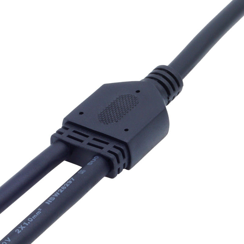 Czarny IP67 wodoodporny łącznik typu Y z napięciem prądu 8A dla zastosowań 250 V